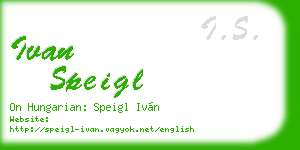 ivan speigl business card